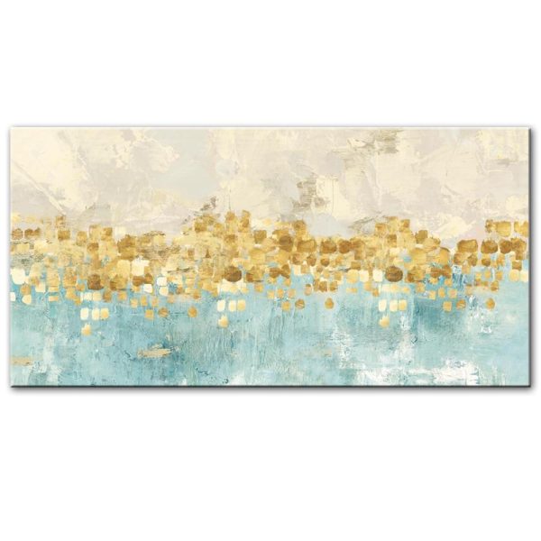 Golden Dots Soft Color Wall Art Canvas Print - Image 3