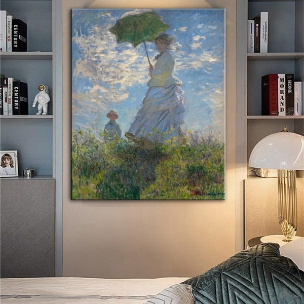 Woman with an Umbrella Claude Monet Wall Art Canvas Print - Image 5
