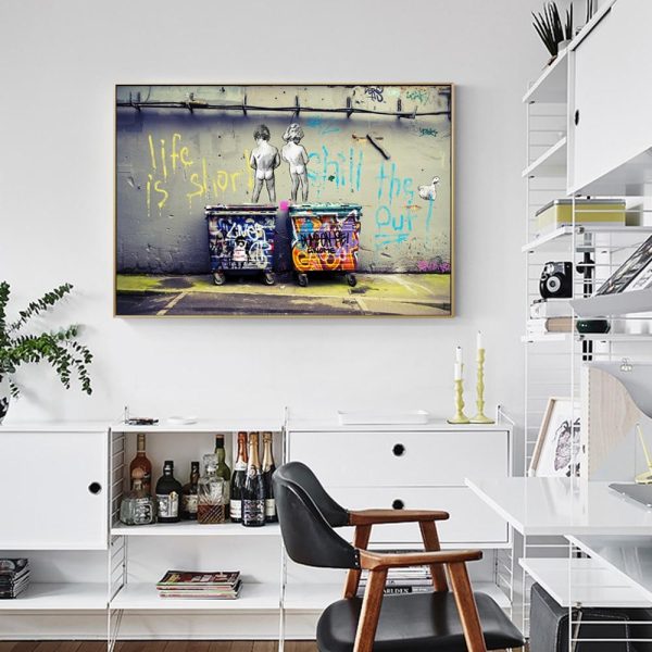 Life is Short Street Graffiti Wall Art Canvas Print