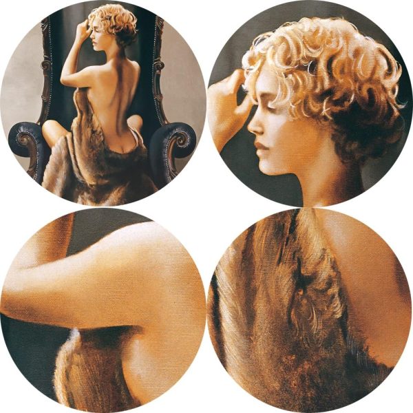 Half Nude Lady on the Armchair Wall Art Canvas Print - Image 4