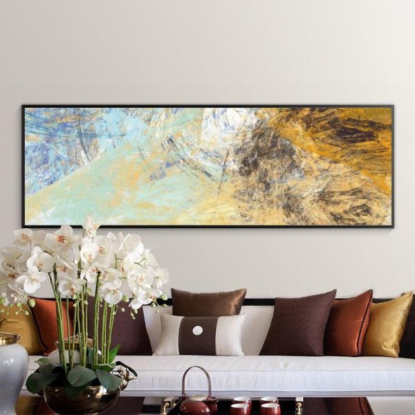 Abstract Colorful Brushstroke and Lines Wall Art Canvas Print - Image 2