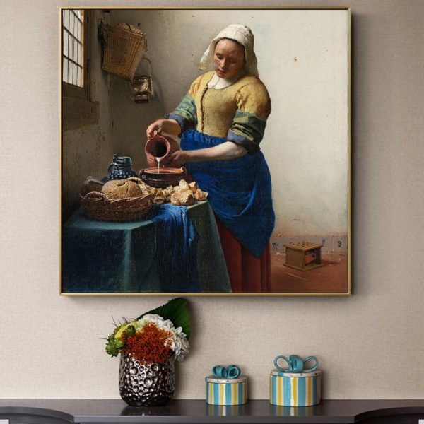 The Milkmaid Johannes Vermeer Wall Art Canvas Print