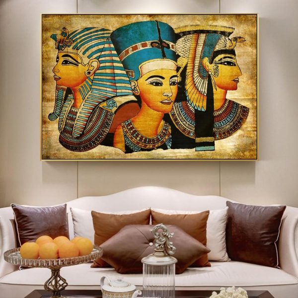 King Tut, Nefertiti and Cleopatra Wall Art Canvas Print
