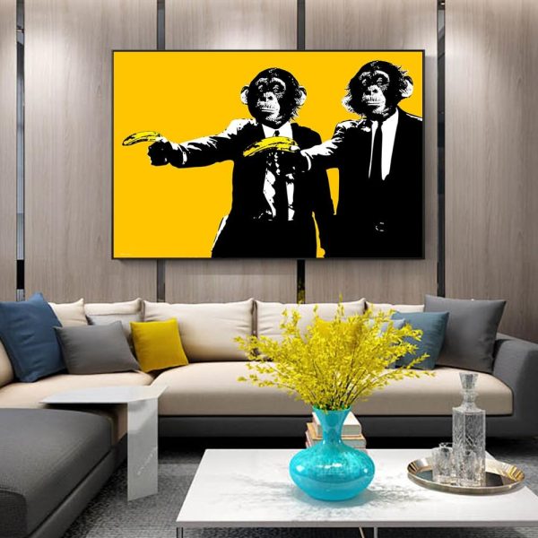 Funny Monkeys with Bananas Canvas Print Picture - Image 5
