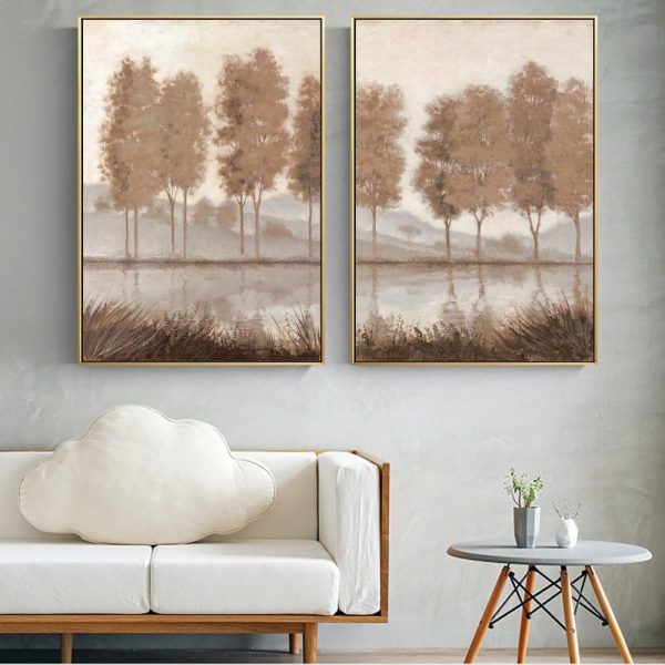 Abstract Golden Trees Canvas Wall Art Canvas Print