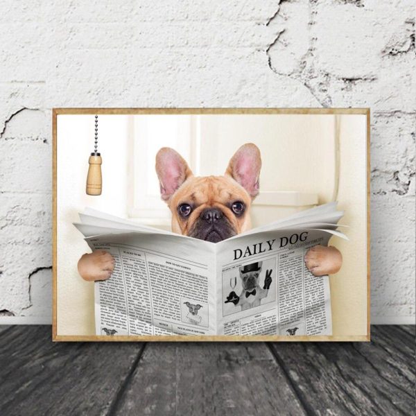 Funny Dog Reading Newspaper Wall Art Animal Poster - Image 5