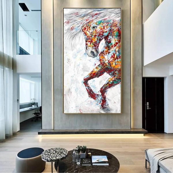 Multicolor Running Horses Canvas Print Picture - Image 4