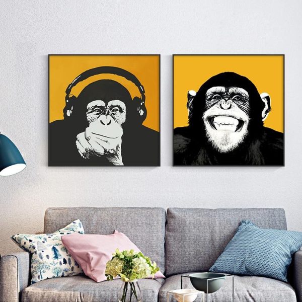 Graffiti Funny Orangutan Wall Art Canvas Picture - Image 6