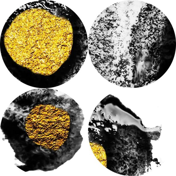 Golden Сircles in Black and White Wall Art Canvas Print - Image 4