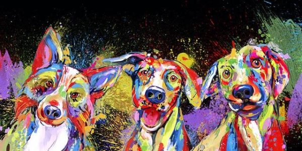 Colorful Funny Dogs Wall Art Canvas Print - Image 6