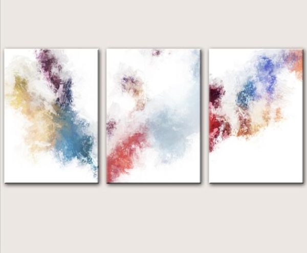 Abstract Splash of Paint Soft Colors Wall Art Canvas Print - Image 10