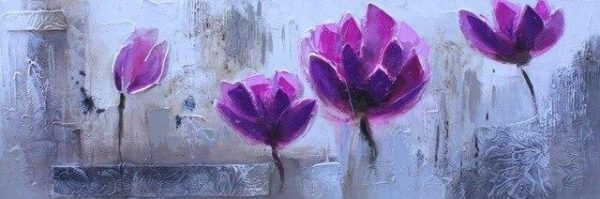 Abstract Flowers Oil Canvas Wall Paintings - Image 22