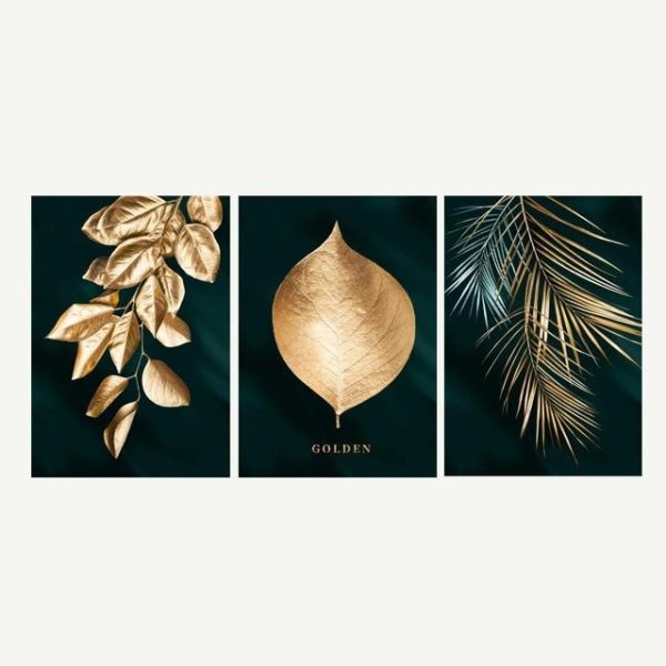 Gold Leaf Canvas Abstract Painting - Image 5