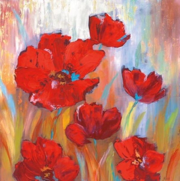 Red Colorful Poppies Wall Art Canvas Print - Image 9