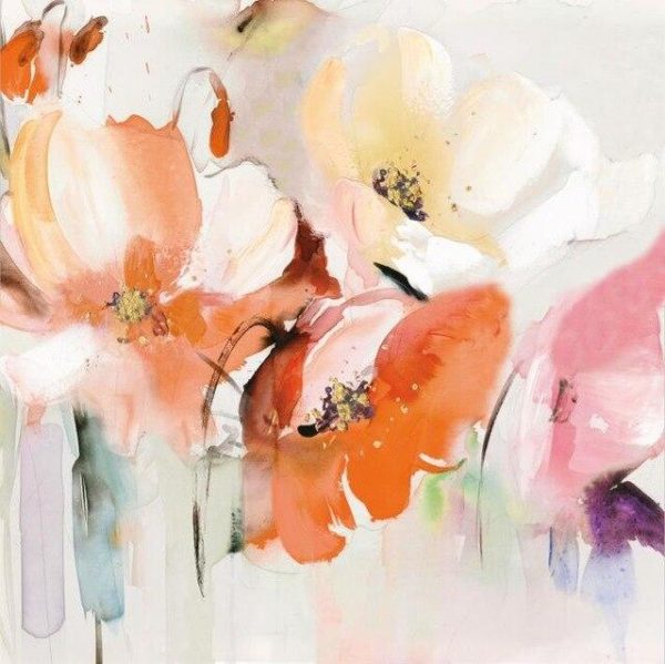 Abstract Watercolor Flowers Wall Art Canvas Print - Image 9