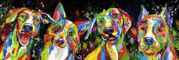 Abstract Colorful Dogs Canvas Wall Paintings - Image 7