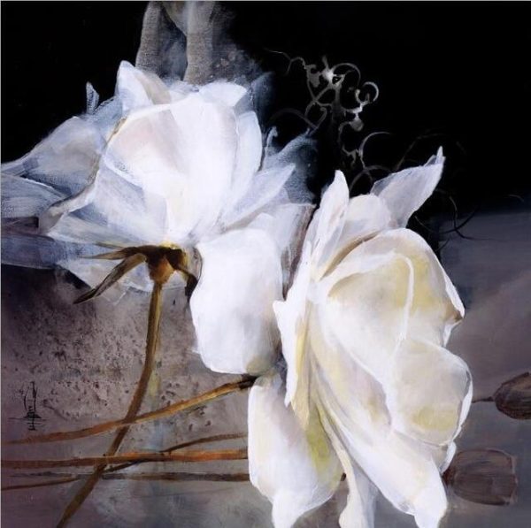 Large White Flowers Wall Art Canvas Print - Image 8