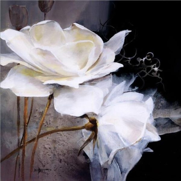 Large White Flowers Wall Art Canvas Print - Image 7
