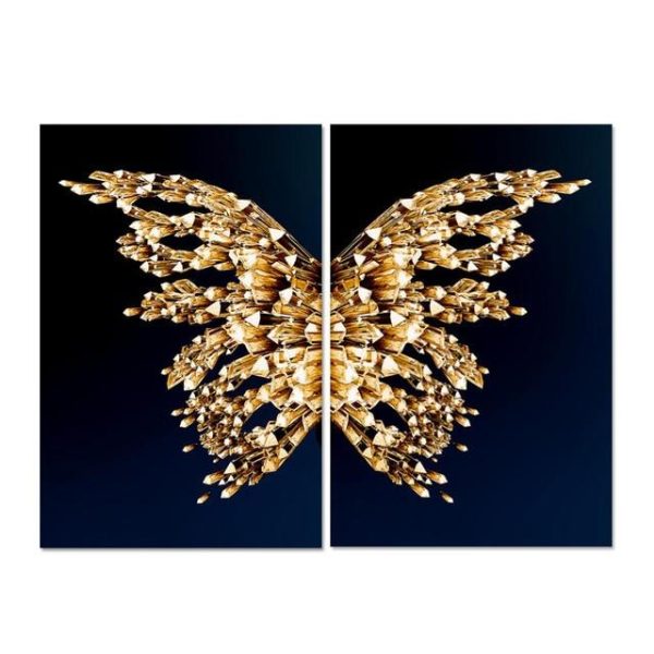 Golden Butterfly Canvas Print Wall Art Picture - Image 7