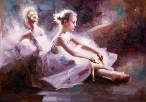 Abstract Dancing Ballerina Wall Art Canvas Print - Image 8