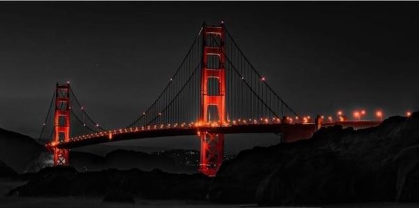 The Golden Gate Bridge in the Night Wall Art Canvas Print - Image 7