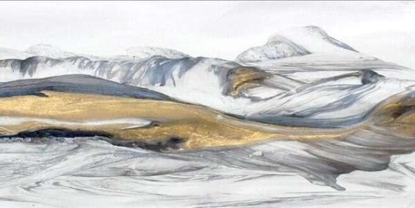 Abstract Snowy Mountain Landscape Wall Art Canvas Print - Image 7