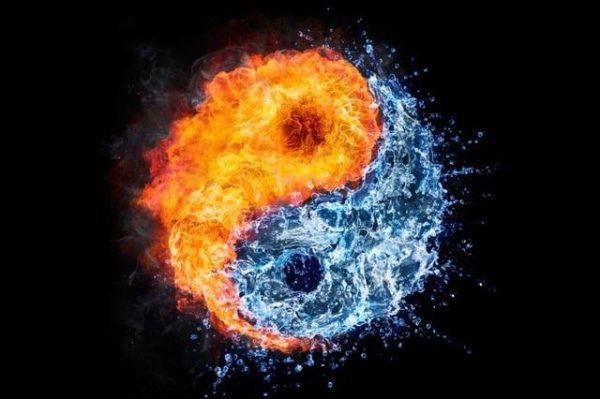 Fire and Water Yin Yang on Black Wall Art Canvas Print - Image 7