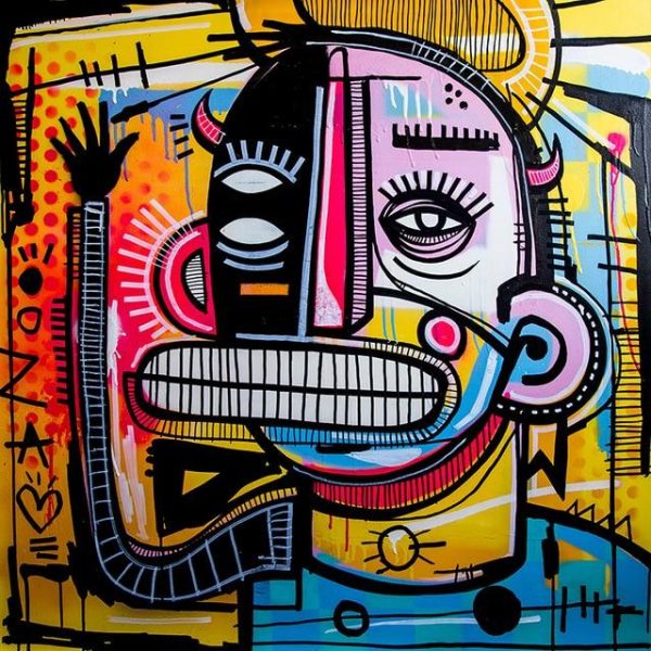 Graffiti Abstract Face Wall Art Canvas Painting - Image 7