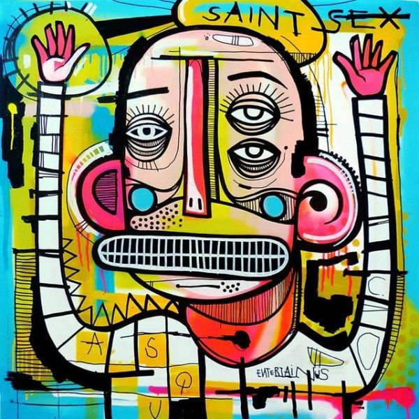 Graffiti Abstract Face Wall Art Canvas Painting - Image 8