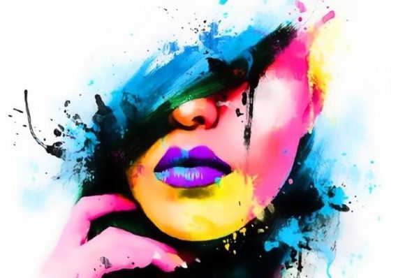 Multicolor Girl Face Wall Art Canvas Print - Image 7