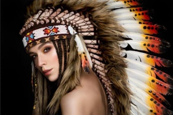 Indian Pretty Girl with Colorful Feather Wall Art Canvas Print - Image 7