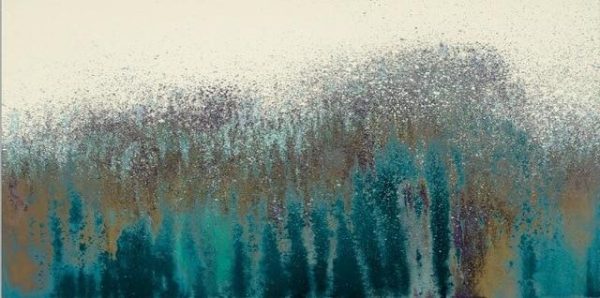 Abstract Turquoise Splash and Spray Wall Art Canvas Print - Image 7