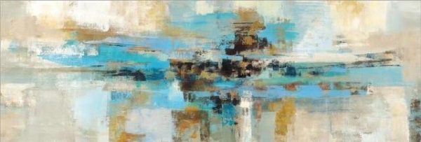 Abstract LandscapeTurquoise Color Wall Art Canvas Print - Image 7